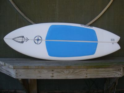 5'11" By 23" Epoxy
Shaped by Stephen Forstall, Coda Surfboards.

